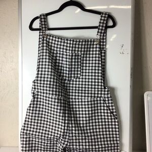PLAID OVERALLS.